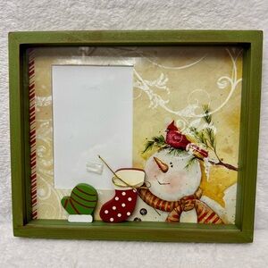 Festive Snowman Shadow Box Type Picture Frame